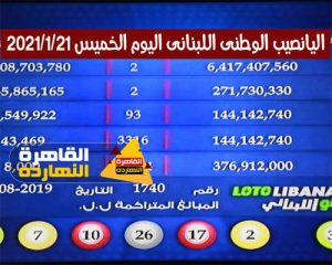 موعد نتائج سحب اللوتو الوطنى اللبناني رقم 1877 الخميس 21/1/2021